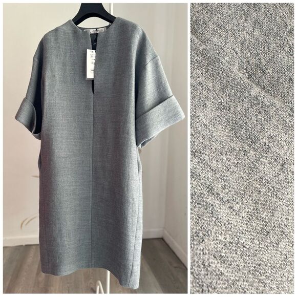 Zara 100% Wool Dress New Limited Collection - Picture 2 of 6